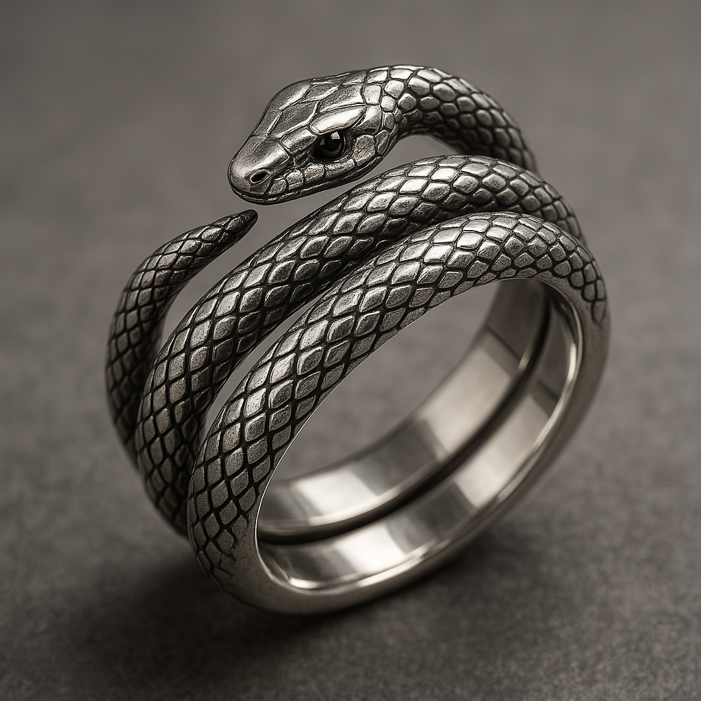 Bague Serpent en Acier – Élégance et Mystère